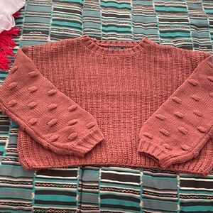 moon & madison Textured Knit Sweater - Warm Rust